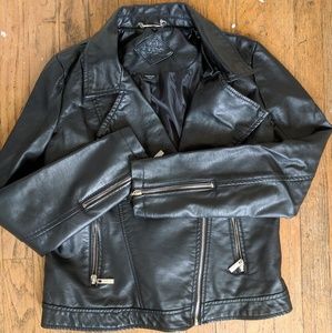Women's black leather jacket